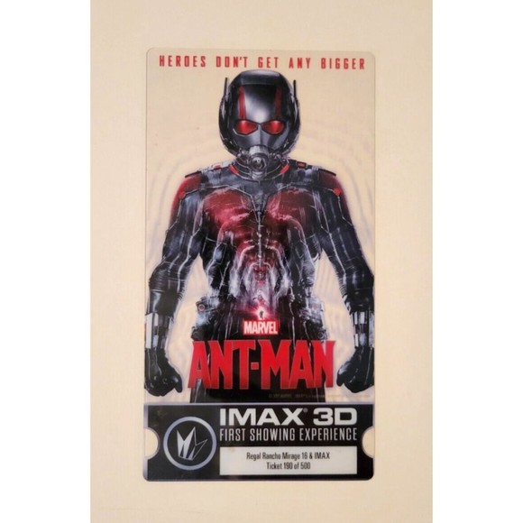 Marvel Ant-Man 2015 Regal IMAX 3D First Show Experience Collectible Movie Ticket - Picture 1 of 3